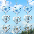 C106 Garden Decor Wind Spinners Hanging Mirror Decor 3D Bird Deterrents for Outside Stainless Steel Reflective 3D Disposable