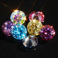 SICGEM 1 Carat Round Cut Loose Moissanite Colorful White Pink Yellow Purple Blue Green VVS1 Diamond 6.5mm Moissanite
