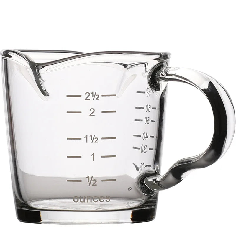 Double Mouthed Mini Milk Cup Heat-resistant Glass Kitchen Measuring Cup for Home Kitchen Espresso Coffee Ounce Cup