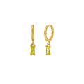 LOZRUNVE Bohemian Lady Jewellery 925 Sterling Silver Multi Colored Baguette Zirconia Dangle Hoop Earring