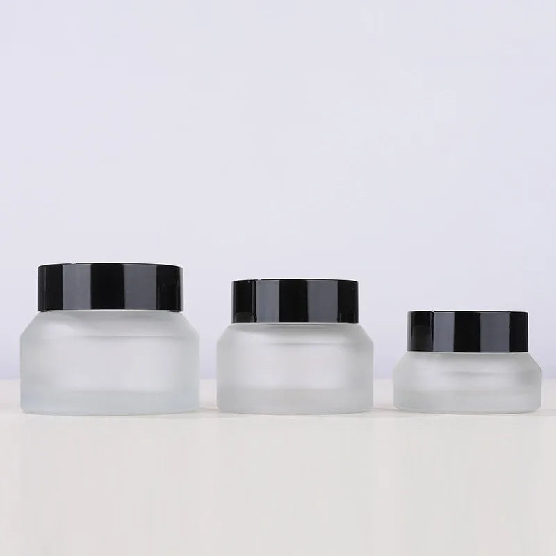 Factory Amber Cosmetic Jar Screw Cap Container 30g 50g Glass Jars with Lid Wide Mouth Cream Glass Jar