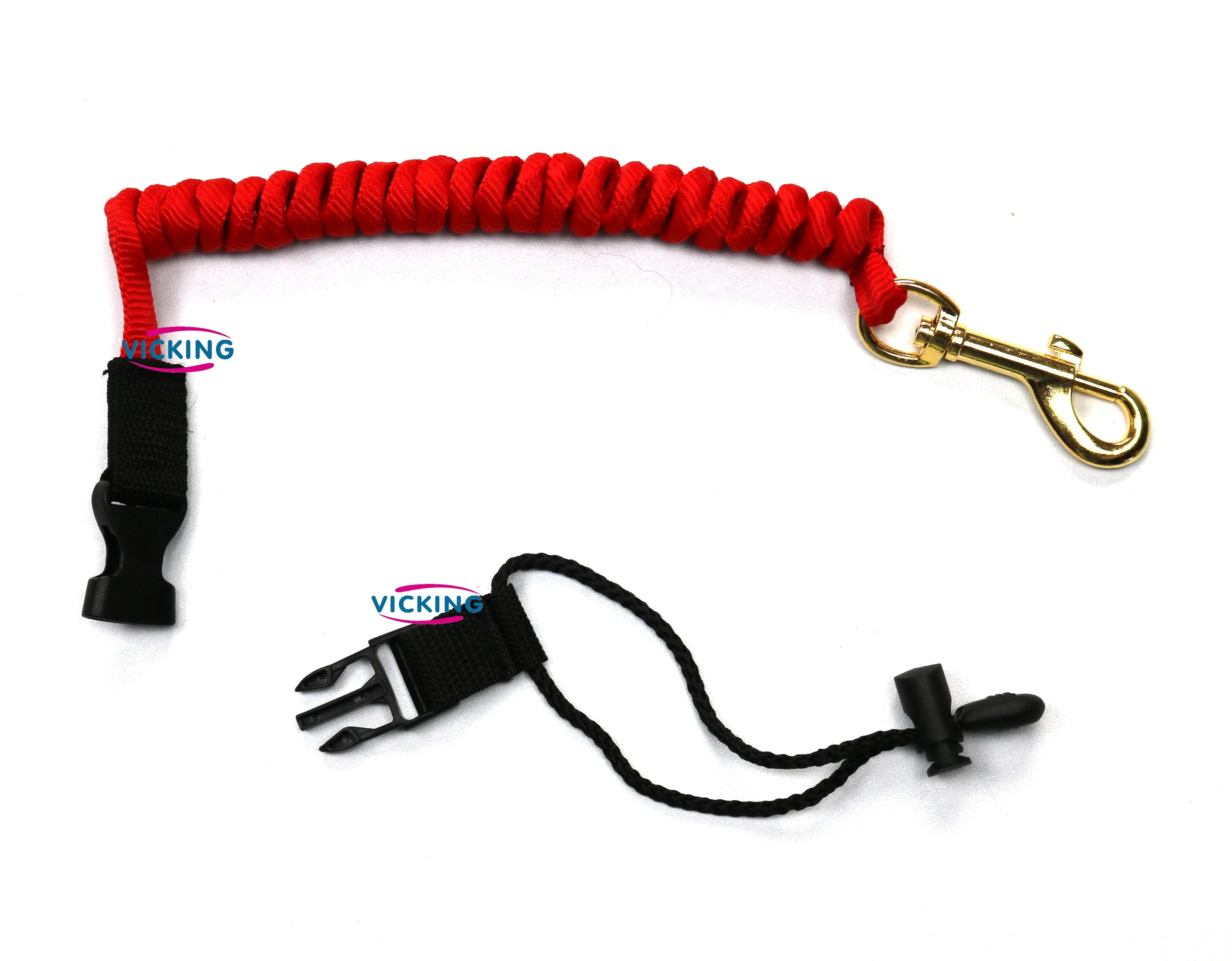 VICKING Nylon Paddle Leash for Kayak-Red & Black Lakes & Rivers Use Customizable Length