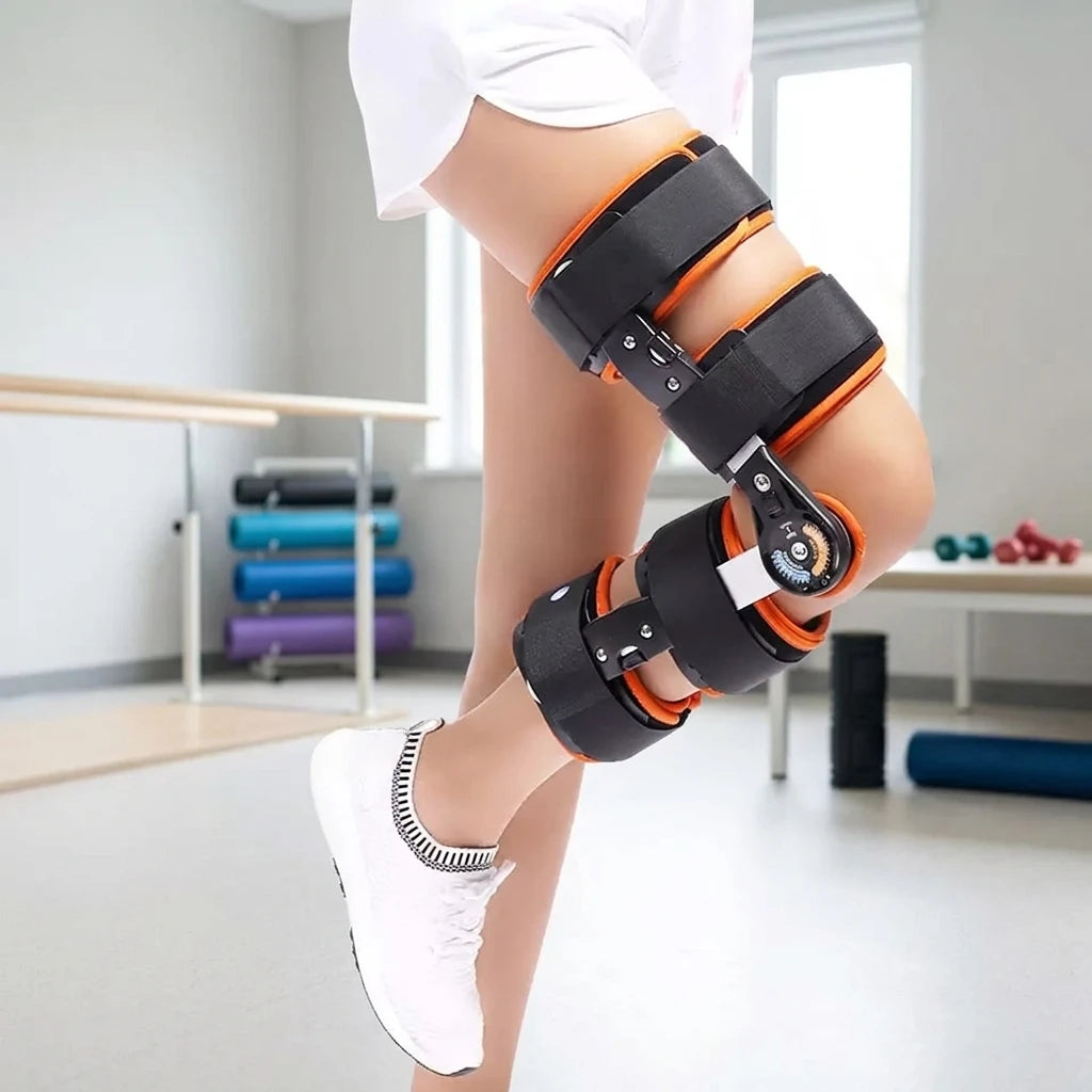 HKJD Hinged ROM Knee Brace Adjustable Knee Immobilizer Support for Orthritis ACL PCL Meniscus Tear Tendon Osteoarthritis