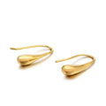 MECYLIFE Tarnish Free Stainless Steel Jewelry Water Drop Earrings Hook Shape Earrings Women
