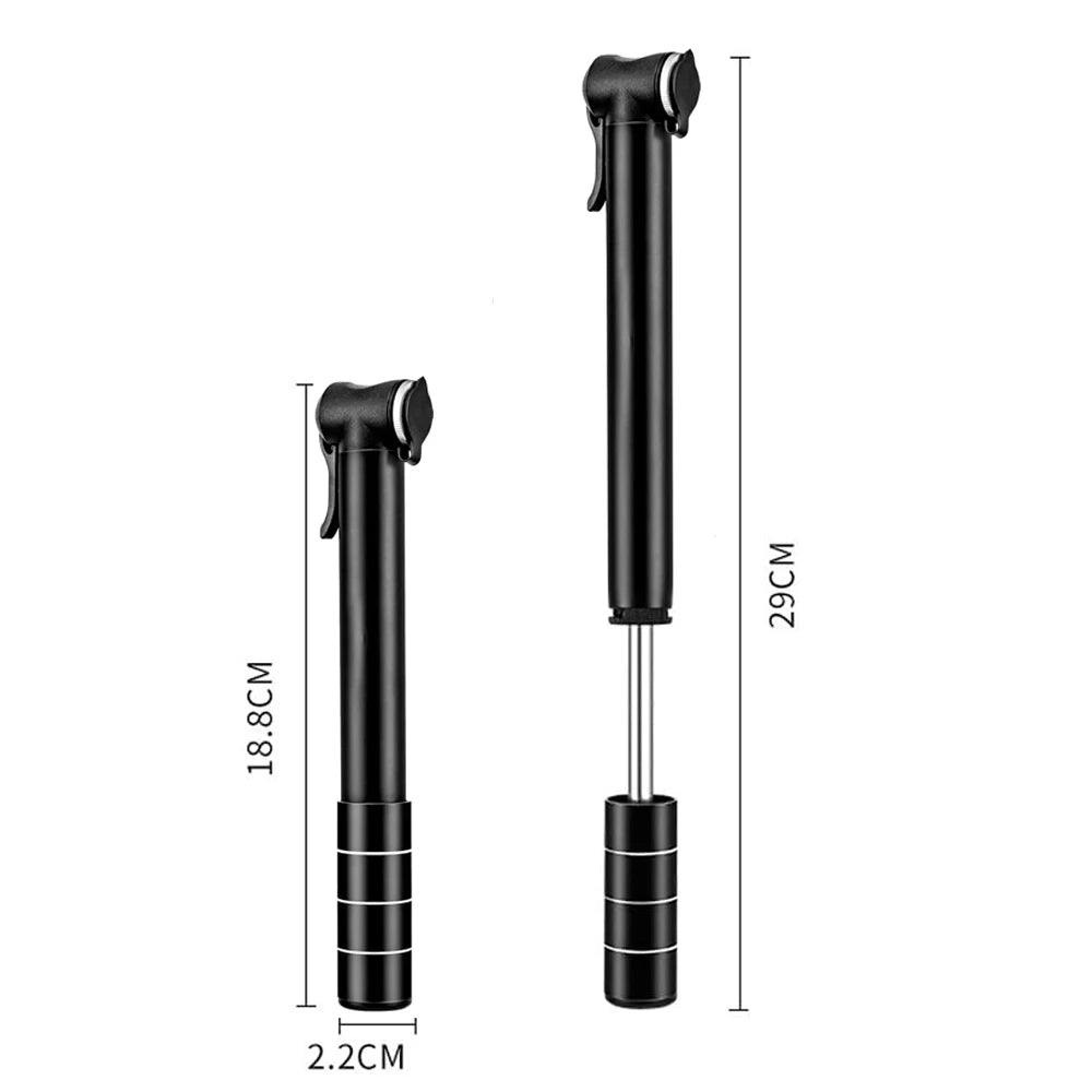 Portable High-Pressure Aluminium Bicycle Pump Hand-Operated Cycle Inflator with Presta Valve for Inflating Tires