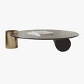 2025 New Round Tea Tables Modern Luxury Living Room Furniture Stainless Steel Base Corrugated Tempered Glass Finish Coffee Table