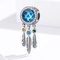 Dream Catcher Aquamarine Long Beads Charm Fit 925 Women Bracelet and Necklace