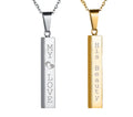 Fashion Jewelry Top Sale 316l Stainless Steel Custom Name Rectangle Simple Gold Silver Metal bar Pendant