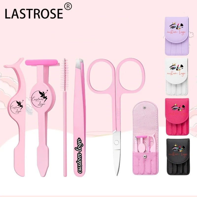 Professional Stainless Steel Tweezers for Eyelashes 5PCS Set Tweezers Tool Set Private Label Eyebrow Tweezers
