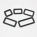 Nolvo World Dark Black 5 Size 20-25-32-35-51 mm Round Edge Alloy Cast Solid Squared Ring Buckle for Bag Accessory