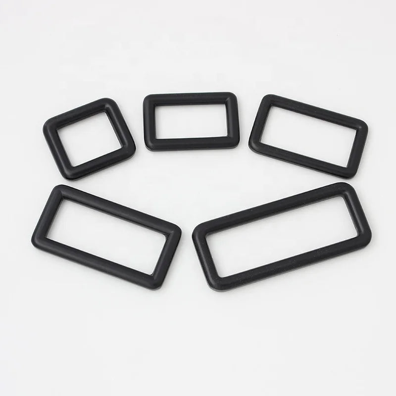Nolvo World Dark Black 5 Size 20-25-32-35-51 mm Round Edge Alloy Cast Solid Squared Ring Buckle for Bag Accessory