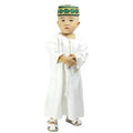 New Design Round Neck Abaya Robe for Boys 1-6 Years Made From Cashmere for Traditional Islamic Worship for Dubai Muslims