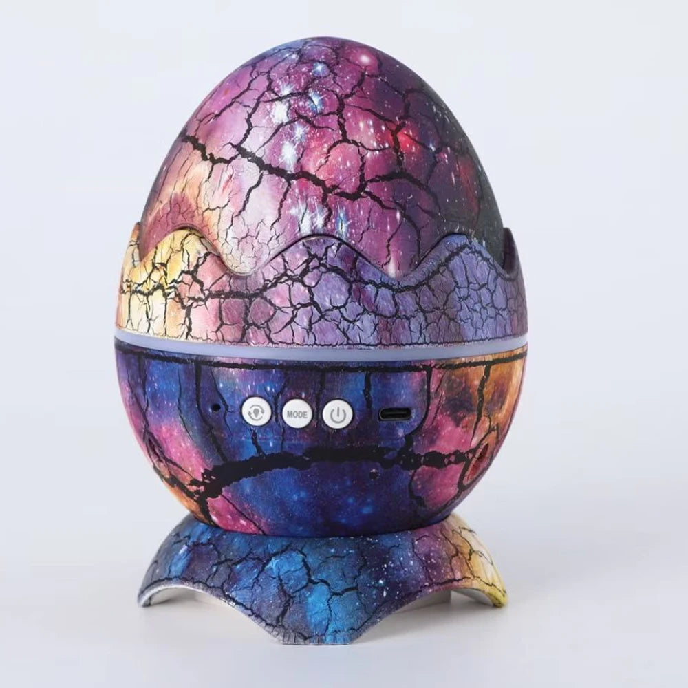 Hot Selling USB LED Dinosaur Egg Star Projection Lamp Ocean Wave Nebula Music Night Built-in White Noise Kids Holiday Gift
