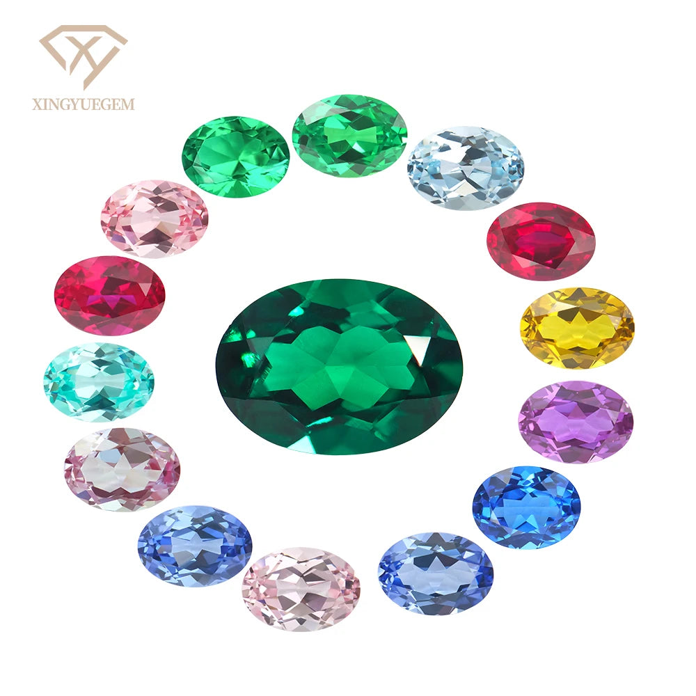 New Gem Stone in Bulk 1ct Lab Grown Colored Alexandrite Aquamarine Lab Sapphire Lab Ruby Green Emerald Gemstone MegaBDM