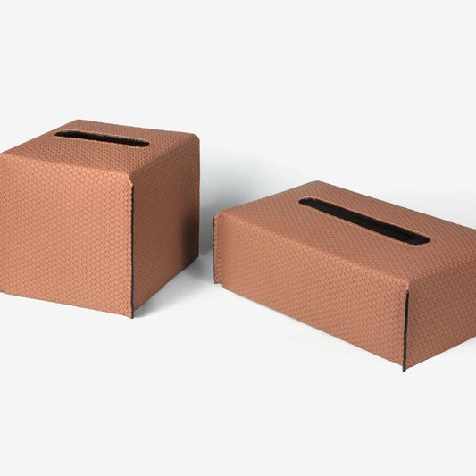 Z-57 Metal Color Fashion Design Rectangular Tissue Storage Facial Tissue Box Soft Leather Tissue Holder
