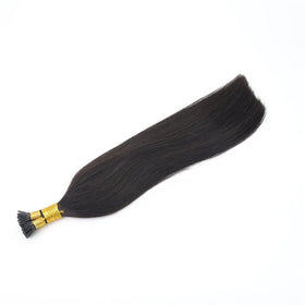 EMEDA Virgin Natural Hair Extensions Human Hair I Tip Hair Extensions Natural Black 1B