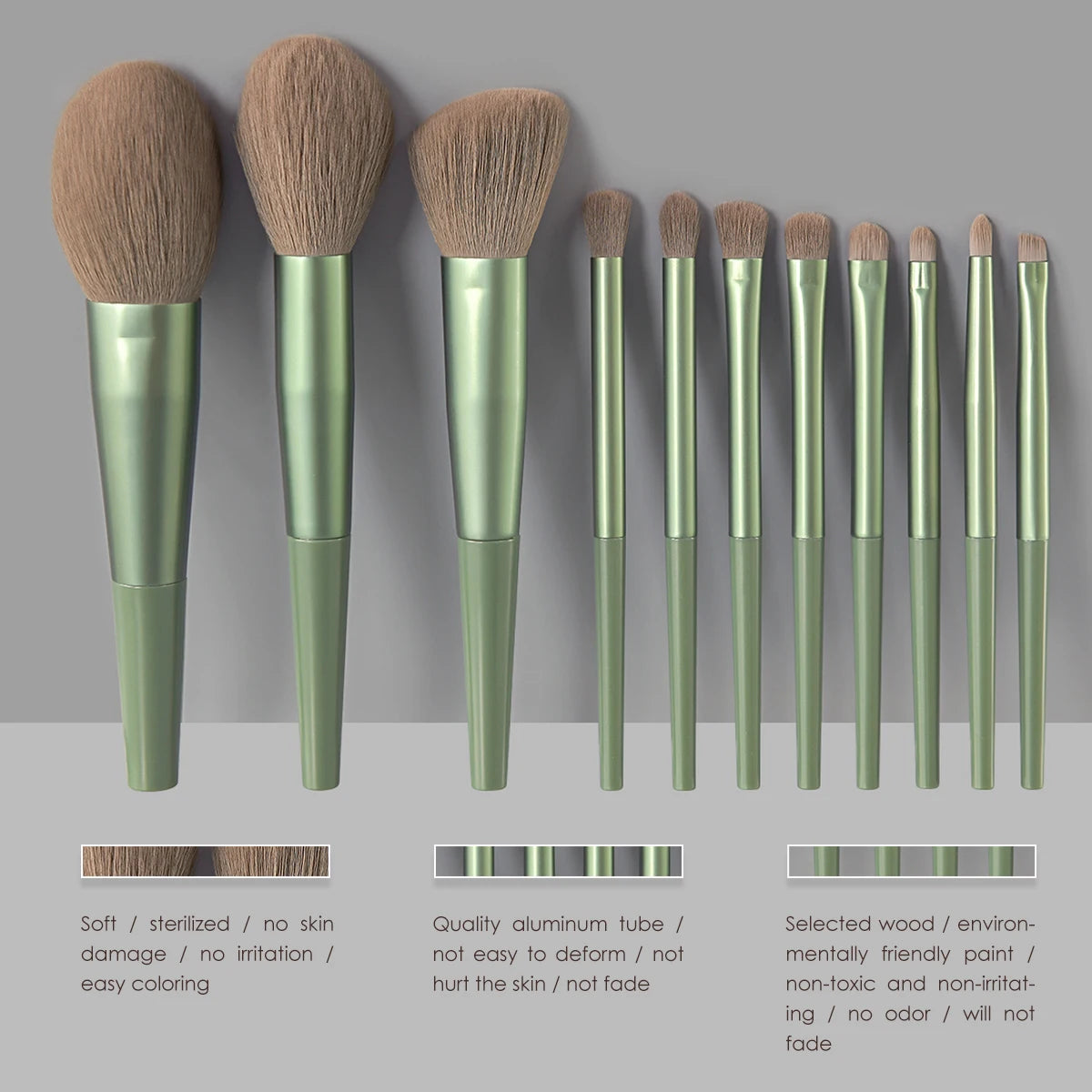 High Quality 11-Piece Pink Luxury Travel Makeup Brush Set with Custom Logo Professional Foundation & Fan Brush for Concealer