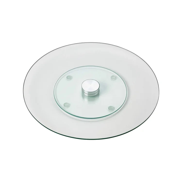 Custom 30 35 cm Diameter Round Cabinet Organizer Turntable Glass Tempered Glass Lazy Susan Serving Tray