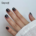 Easywell Hot Selling Custom Design 30pcs Soft Acrylic Gel Nail Short Squoval Gradient False Nail Wholesale Luxury Press on Nails
