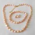 16 Inch Choker Necklace Nature Baroque Freshwater Pearl Jewelry Set for Wedding Factory Price925 Silver Stud Earring