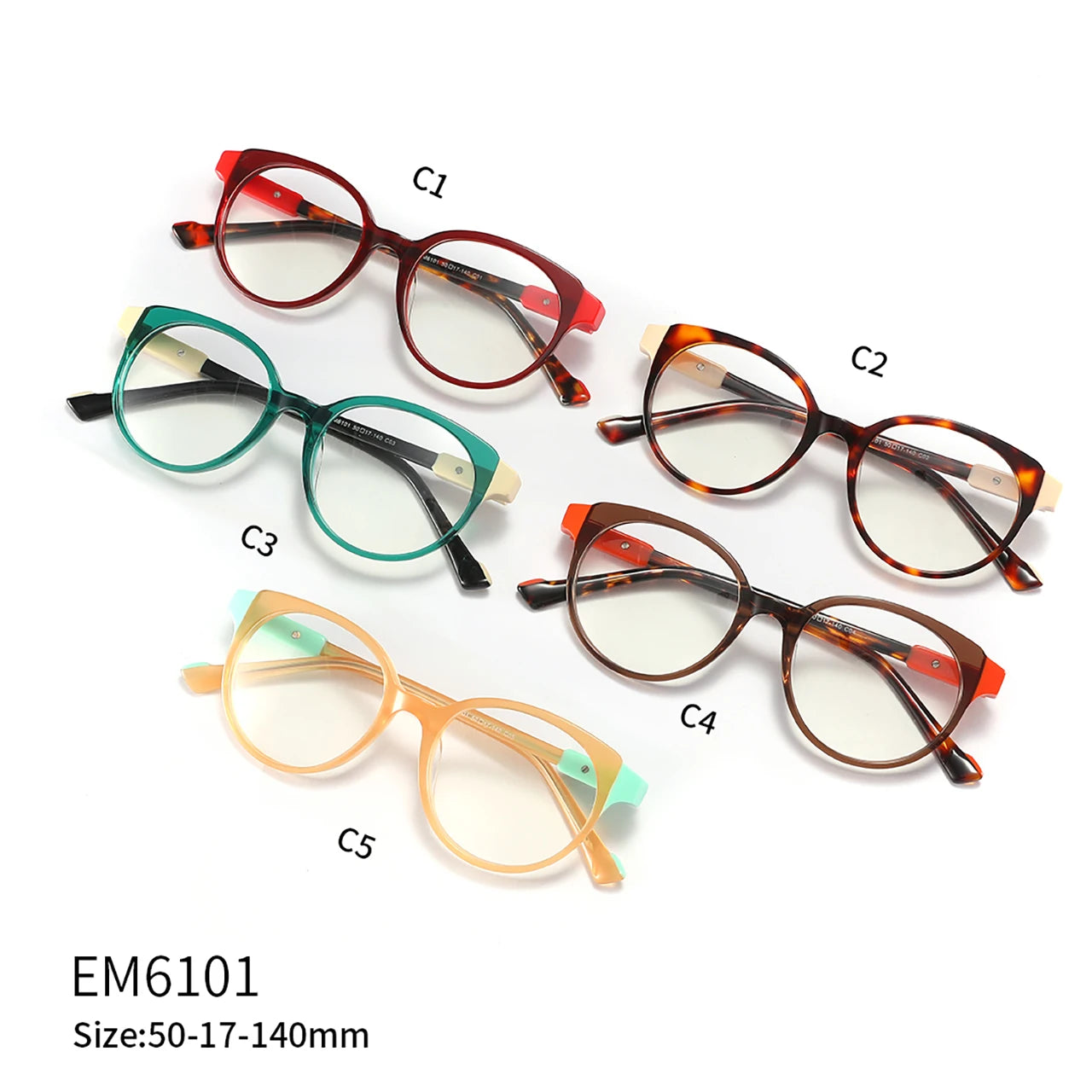 Wholesale Stock Circular Myopia Frame Manufacturers Blue Light Optical Eyeglasses Frames Decoration Acetate Eyeglass Fram