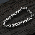 VEROMCA Punk Custom Textured Imperial Chain Bracelet Handmade Stainless Steel Hip-Hop Style Fashion Jewelry for Men