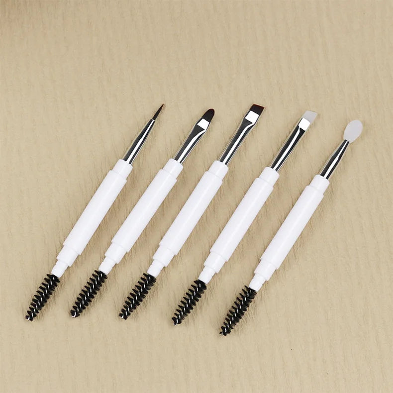 Portable Double Ended Makeup Brush with Cover Custom Eyebrow Lash Brush Silicone Synthetic Hair for Lip Brow Liner Beauty Tools MegaBDM