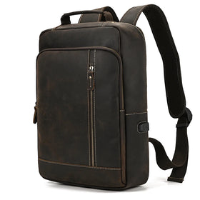 Vintage Fashion Leather Backpacks Men Genuine School Bags Casual Sports Backpacks Men's Business Laptop Backpack
