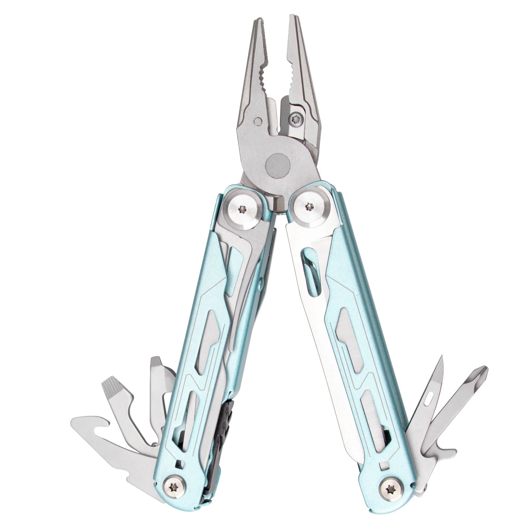 All-In-One OEM Industrial Grade Stainless Steel Camping MultiTool with Saw Blade Wrench Screwdriver for Men's Gift