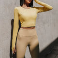 Custom Sexy Long Sleeve Yoga Workout Top for Women High Quality Breathable Fitness Gym Cut Out Crop Top Shirt