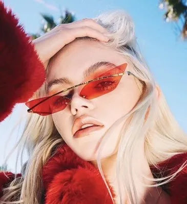 Fashion Triangle Sunglasses 2026 Women Men Cool Sun Glasses Rimless Cat Eye Sunglasses Mirror Glasses Gradient Lenses Shades