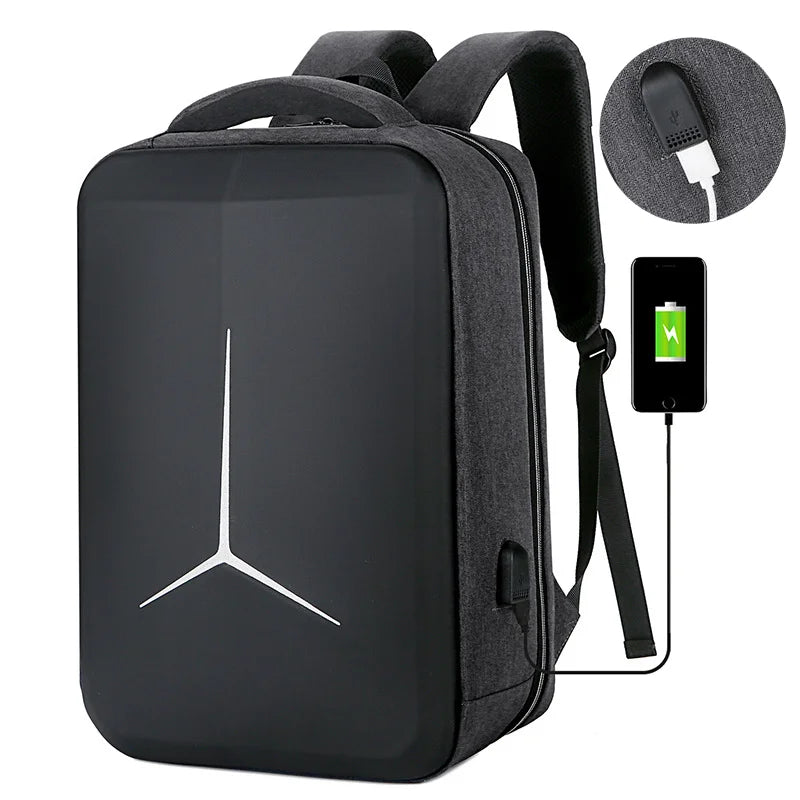 Hot Sale Large Capacity Oxford Laptop Backpack Multiple Pockets Business School Bagpack Waterproof Geometric Zipper Closure PU