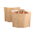 Custom Logo Kraft Paper Mailing Bag with Flexiloop Handle Offset Printing for Clothing-Plain Brown