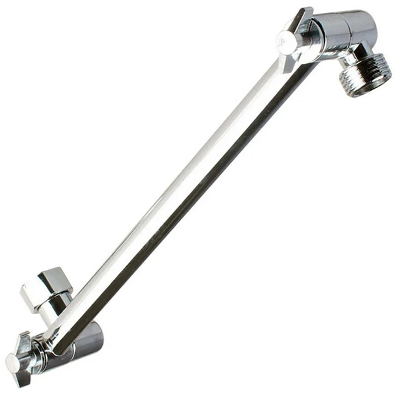 Modern Adjustable Height Solid Brass Chrome Shower Arm with Universal Extension for Bathroom