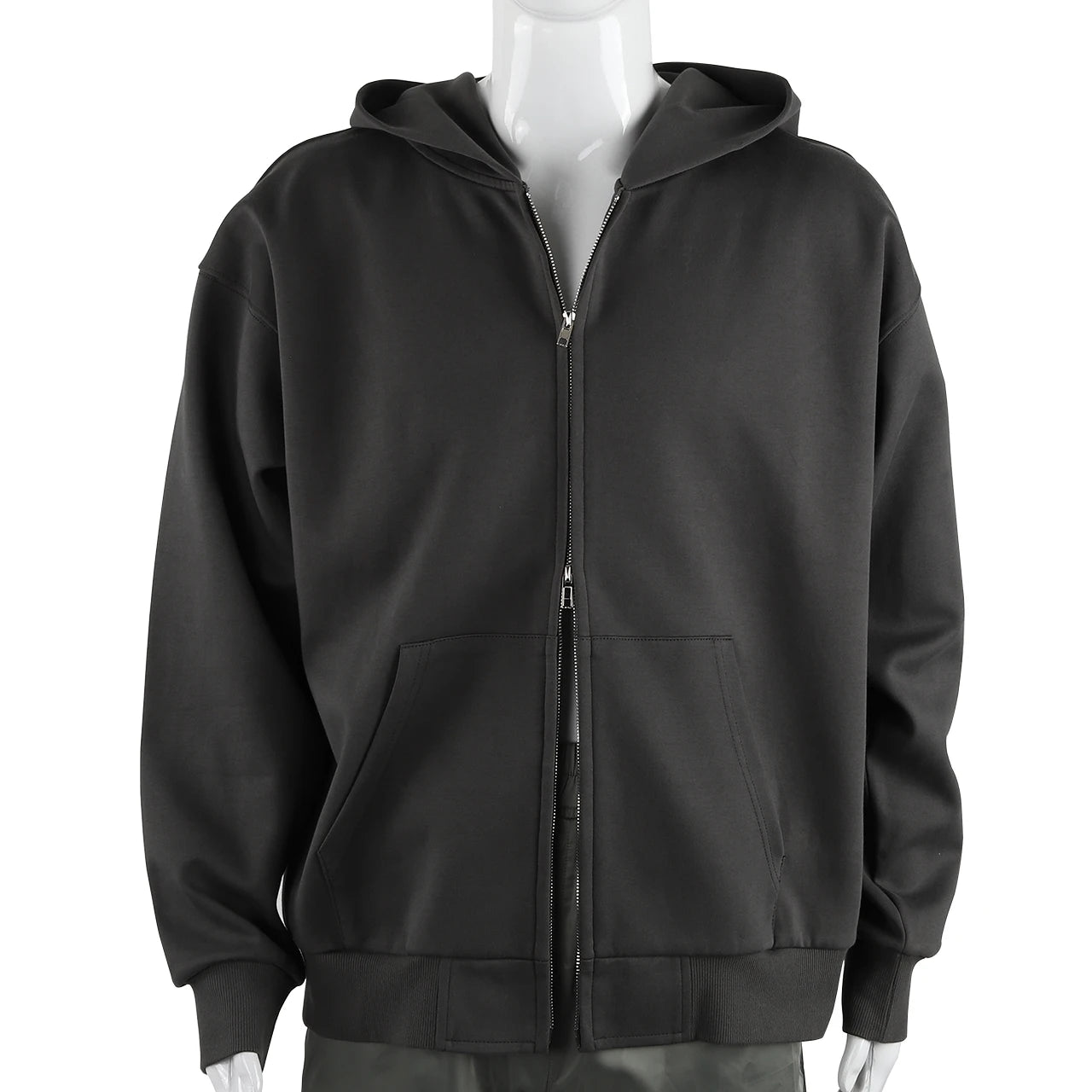 Custom Fitness Woven Luxury 100otton Heavy Unisex Oversized Crop Double Zip up Hoodie Boxy 600 Gsm Blank