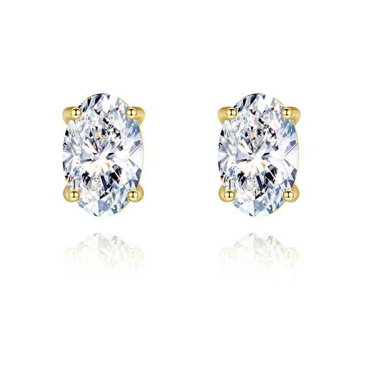 SP High Quality Cute Dainty Minimalist 925 Sterling Silver Diamond Stud Earrings