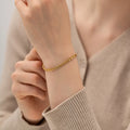 Loverly Fine Chain Four Hearts Charm Tarnish Free 18K Gold Plated Simple Jewelry Bracelet for Women