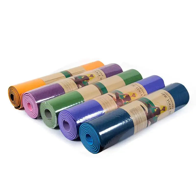 NQ SPORTS Custom Printed Eco-friendly Portable TPE Yoga Mats Gym Thick Fitness Mat Set With Logo Travel Non Slip Yoga Mats