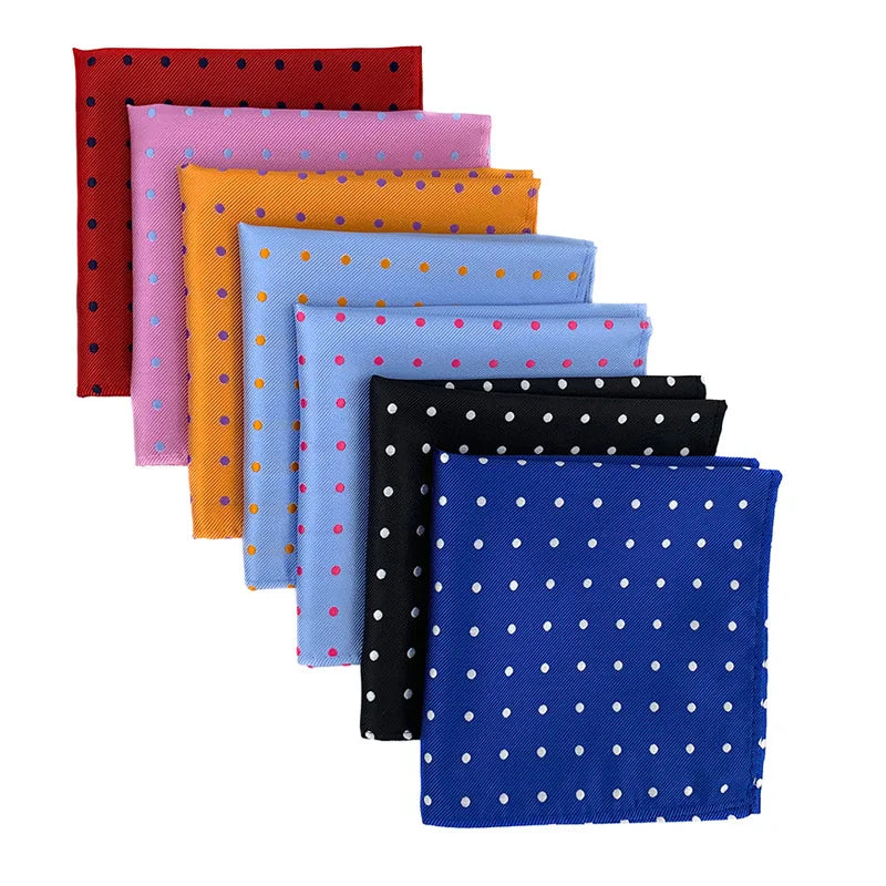 Men's Casual Polyester Jacquard Woven Dot Handkerchief Fashionable Cravat Pocket Square Neck Wear Set