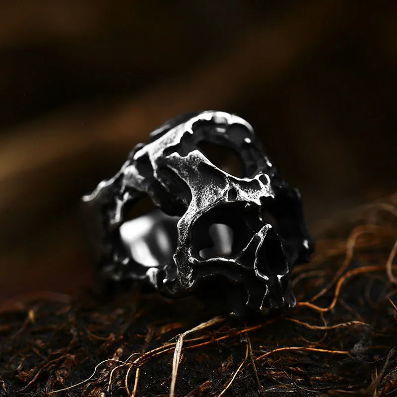 SS8-830R Steel Soldier New Design Stainless Steel Vintage Skull Ring Punk Style Ring Retro Jewelry