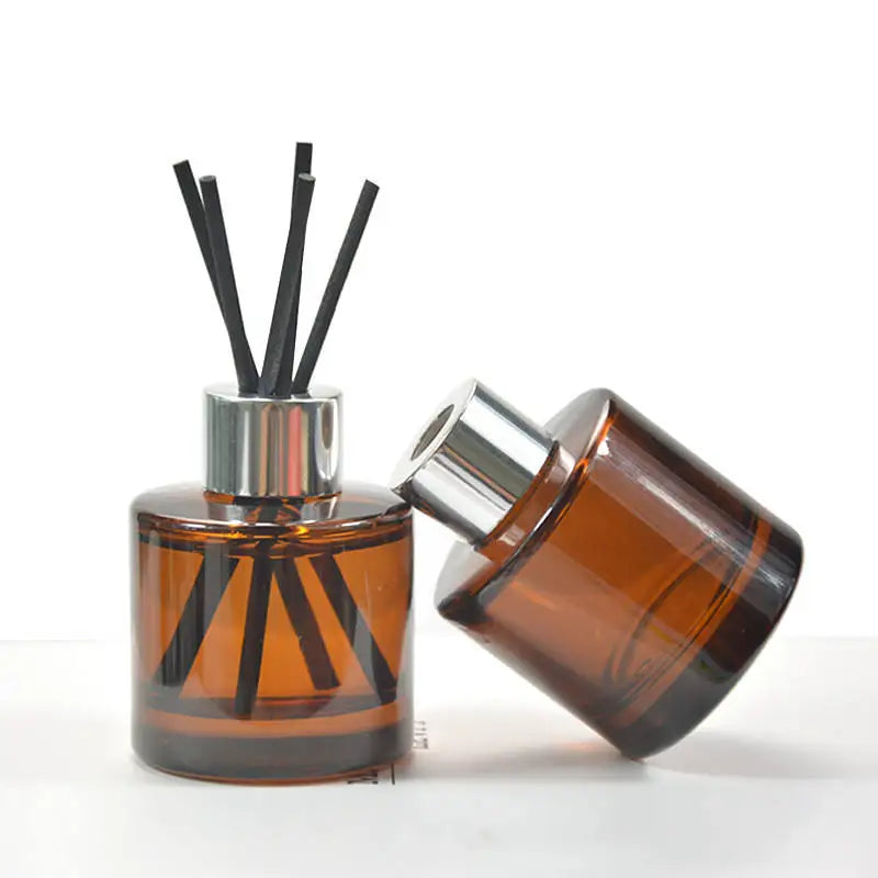 High Quality 50ml Clear Glass Amber Reed Diffuser Bottle Screen Printing Pump Sprayer Sealing Type Perfume Factory Direct BS