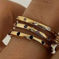 Joolim Jewelry Wholesale 18K Gold Plated Dot Diamond Steel Dainty Rings for Women Rings