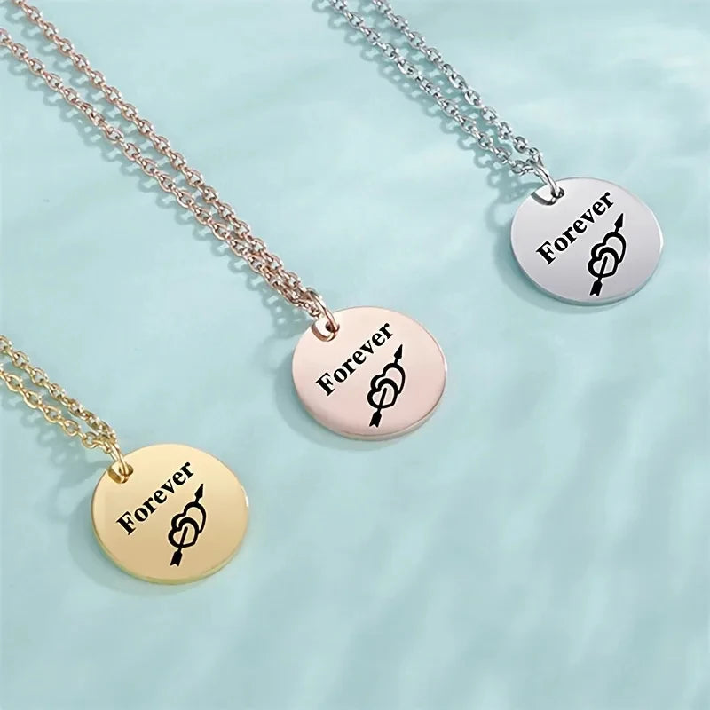 New North Customized Necklace Fashion Jewelry Stainless Steel Personalized Choker Cupid Heart Pendant Couple Necklace for Women