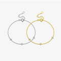 FUAMAY Classic Minimalist Ladies Fine Jewelry Sterling 925 Silver Bracelet Women Mini Trio Bracelets Mixtes With Zircon