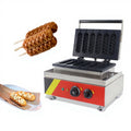 6 Piece Commercial Electric Dog Waffle Maker Non-Stick French Muffin Sausage Machine for Household Hotels Crispy Corn Spanish
