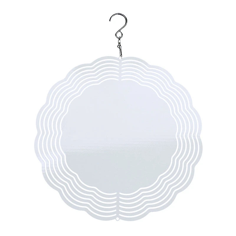 Hot Selling 10 Inch Sublimation Printed Metal Wind Spinner Garden Ornament Aluminum Wind Chime for Christmas Decorations