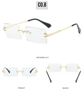 S31274 2024 Flat Top Sunglasses Custom Logo Brand Small Clear Sun Glasses Fashion Transparent Women Custom Sunglasses
