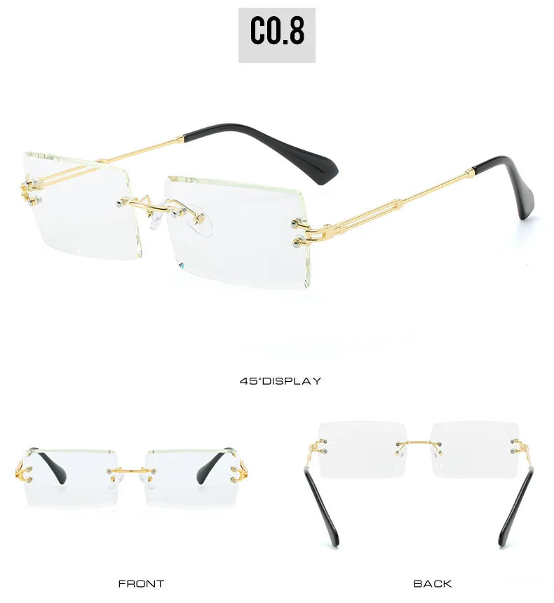 S31274 2024 Flat Top Sunglasses Custom Logo Brand Small Clear Sun Glasses Fashion Transparent Women Custom Sunglasses