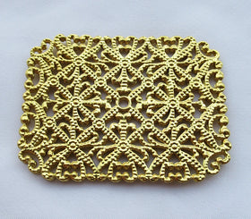 Rectangular Stamping 53x41mm Decorative Brass Filigree DIY Crafts