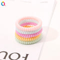 QIYUE Popular Korea Solid Color Elastic Hair Band Macaron Fashion Scrunchies for Women Ponytail Telephone Wire Plastic Material